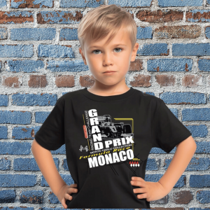 KID TSHIRT MONACO GRAND PRIX FORMULA RACE BLACK 1