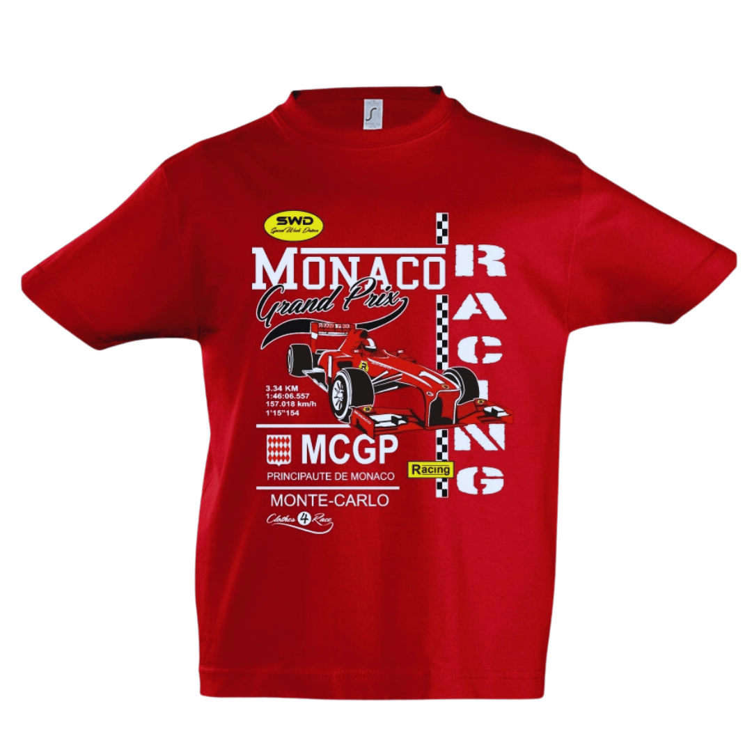 Kid T Shirt Monaco Grand Prix Racing SWD Red Monaco Addict