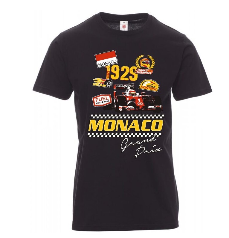 Men TShirt Monaco GrandPrix Fuel Black Monaco Addict