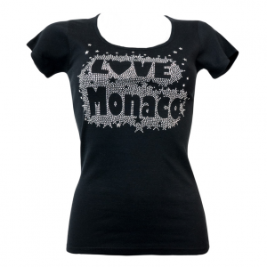 T-Shirt Love Monaco Black Front