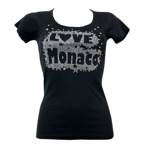 T-Shirt Love Monaco Black Front