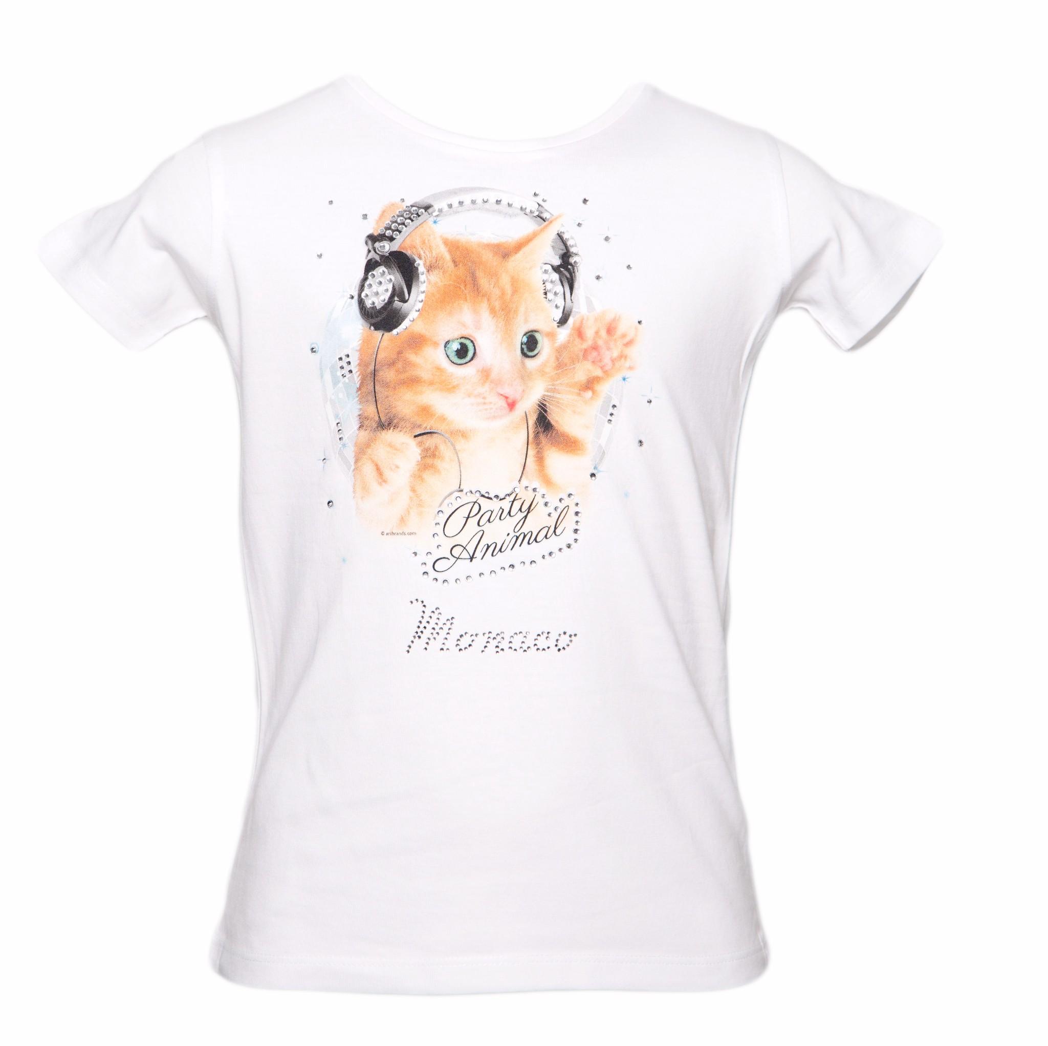 Girl T-Shirt Cat Music Monaco Pink - Monaco Addict