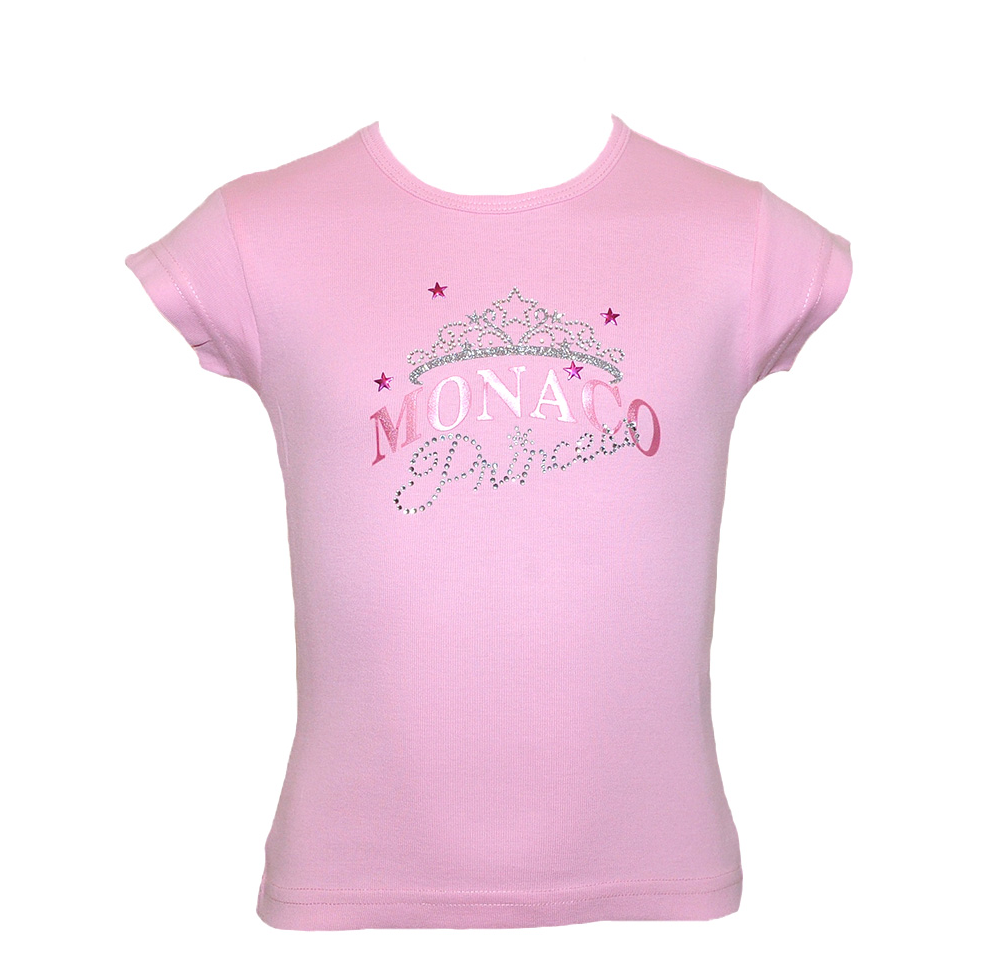 Girl T-Shirt Monaco Diadem - Monaco Addict Pink