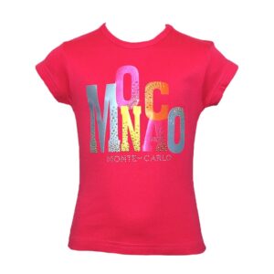 Girl Fuchsia T-Shirt Monaco Multicolor Letters