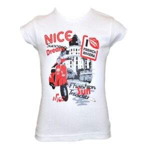 Girl T-Shirt Nice Vespa White