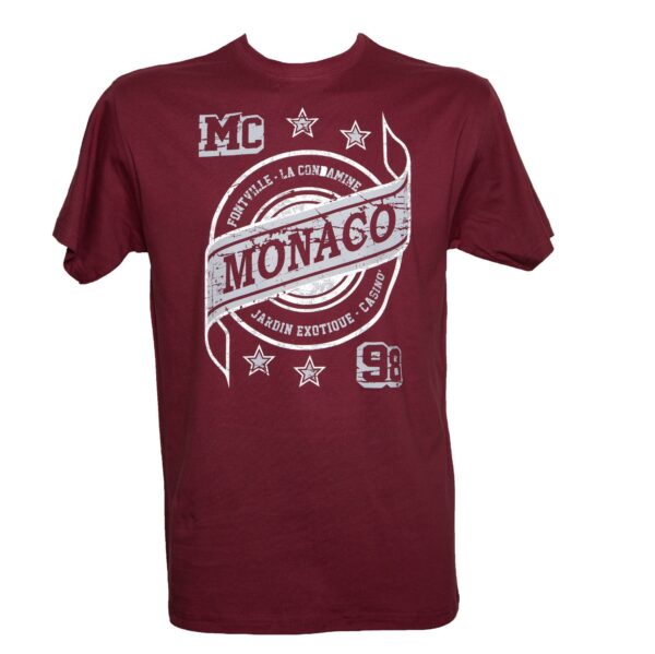Burgundy Men T-Shirt Monaco Round Districts