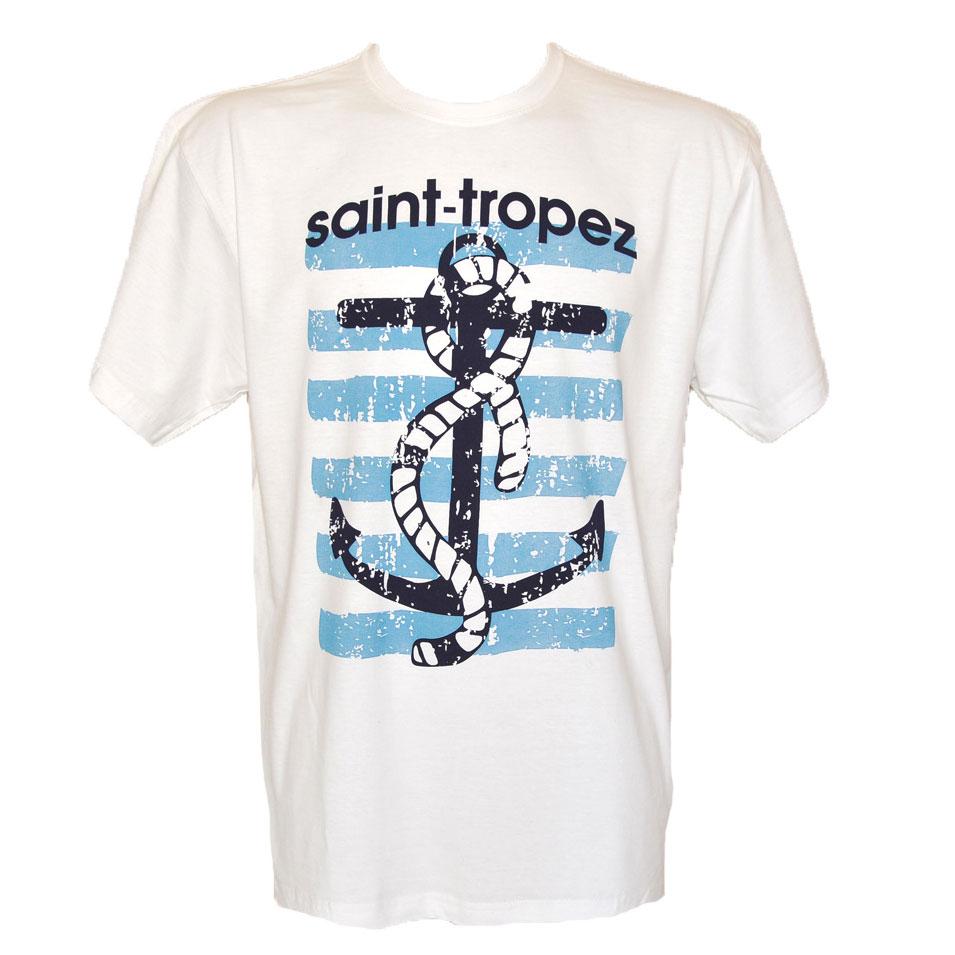 Somatisk celle gryde Slumber White Men T-Shirt Saint-Tropez Anchor - Monaco Addict