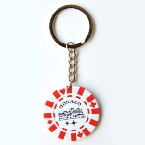 Monaco Red Poker Chip Keychain