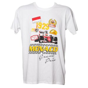 Men White T-Shirt Monaco Grand-Prix Fuel