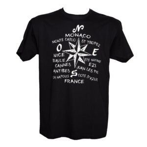 Men T-Shirt Monaco Wind Rose Black
