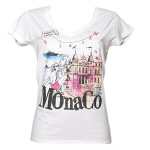 Women T-shirt Monaco Casino Sketch