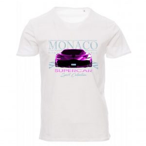 Men tshirt monaco supercar white